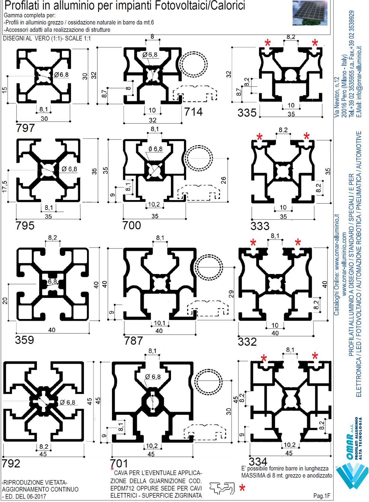 catalogo profili in alluminio per impianti fotovoltaici