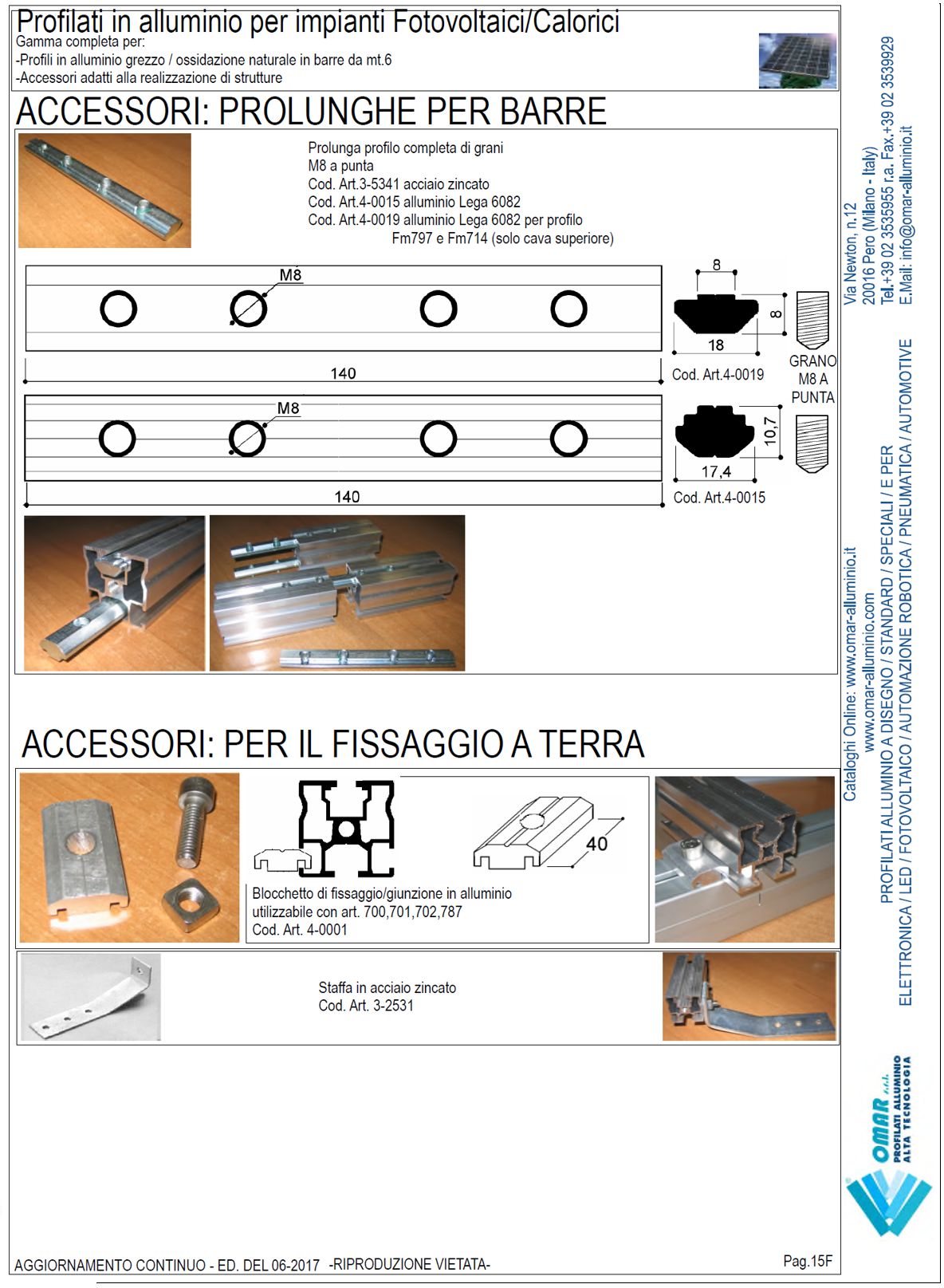 accessori in alluminio per impianti fotovoltaici