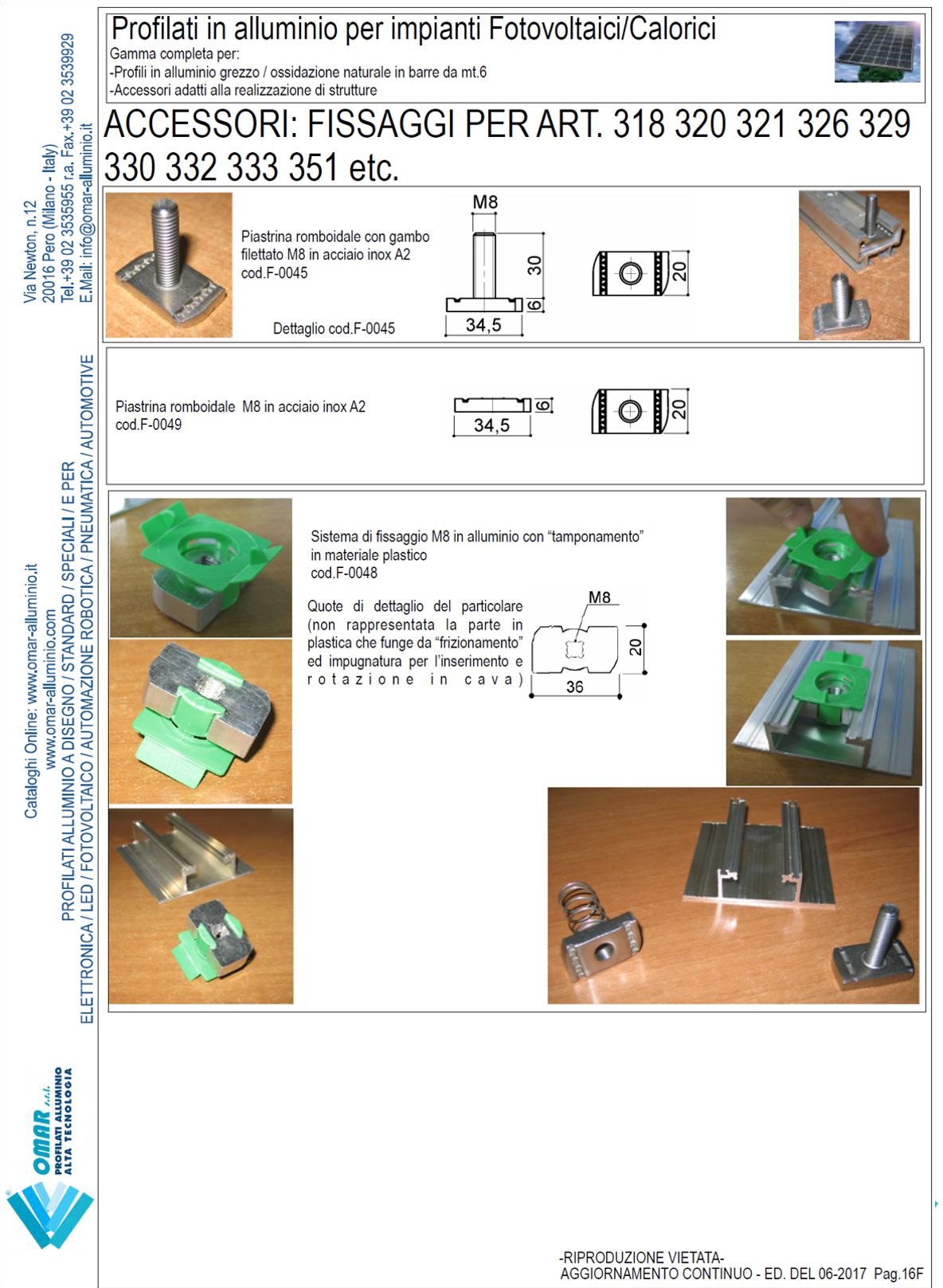 accessori in alluminio per impianti fotovoltaici